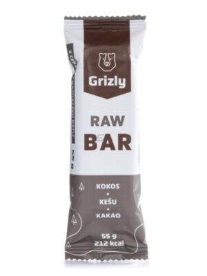 Balenie 15x GRIZLY  RAW Bar kokos-kešu-kakao 55 g