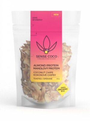 Sense Coco Bio kokosové čipsy proteínové mandľové 40 g